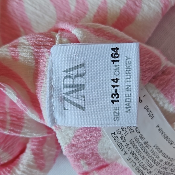 Zara girl pink zebra strap crop top size 13 14 - Picture 8 of 9